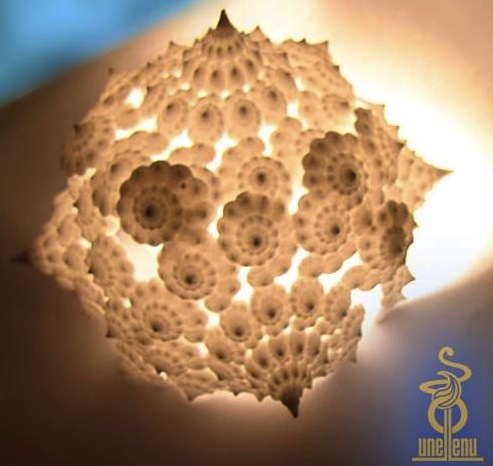 Image of Fractal LED Candleshade "Pointy Shells" designed by unellenu 3D printed by Shapeways