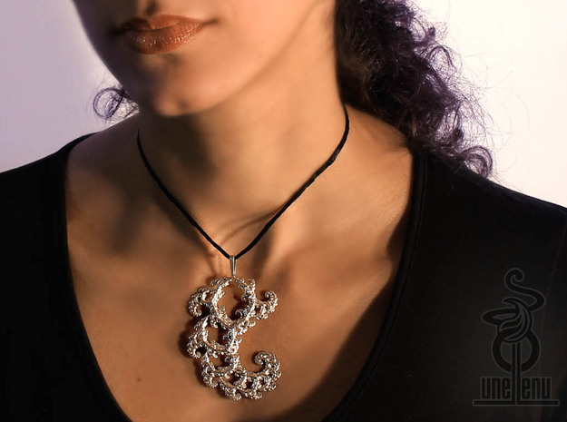 Image of Fractal lace pendant designed by unellenu 3D printed by Shapeways