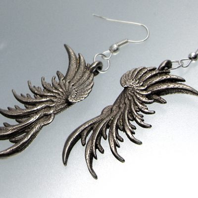 Image of 3D printed earrings 'WIngs' designed by unellenu